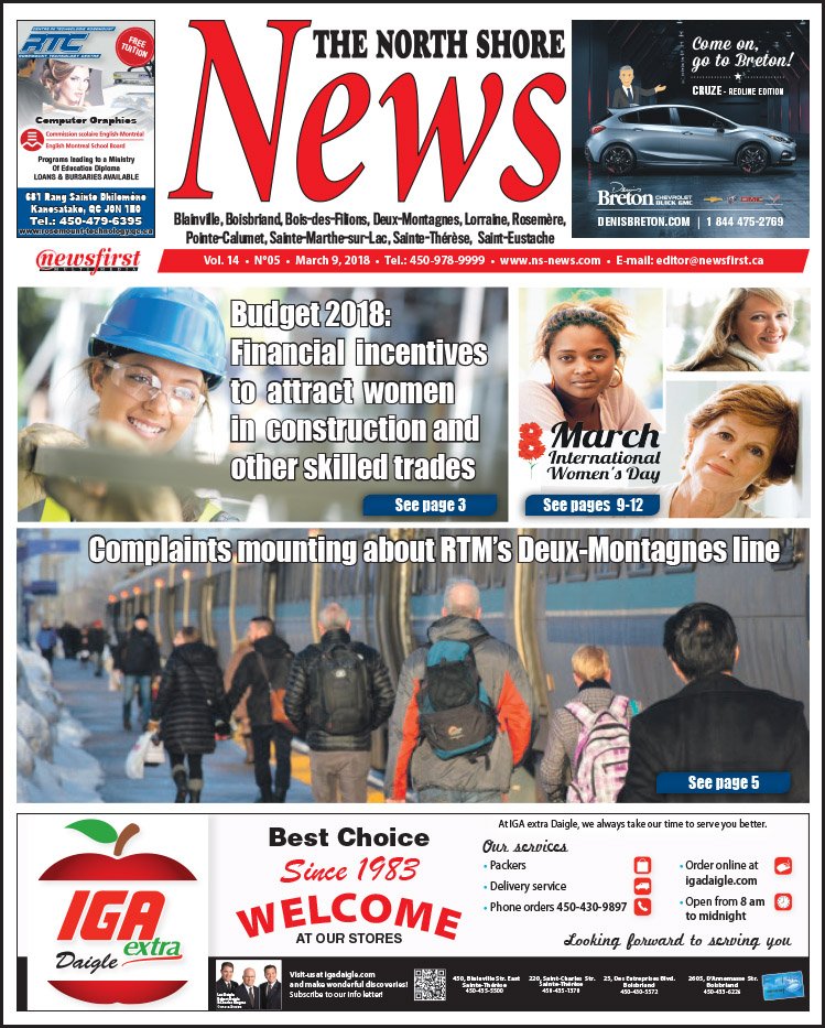 Front page image of the North Shore News