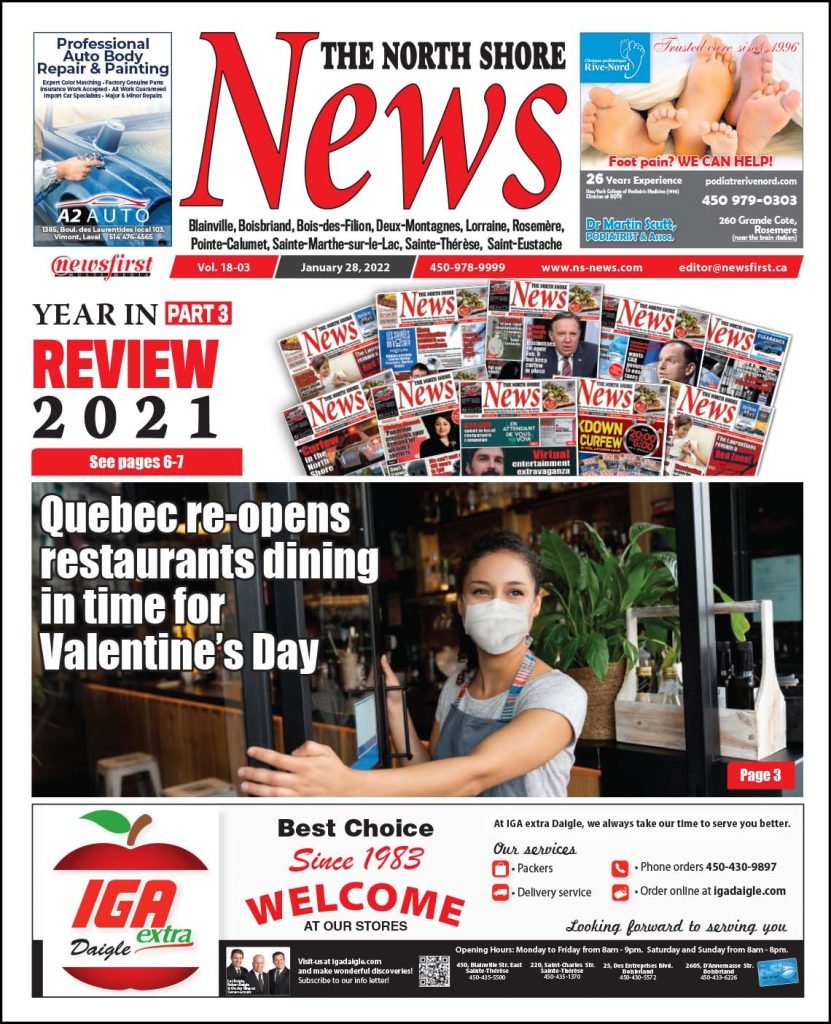 Front page of The North Shore News