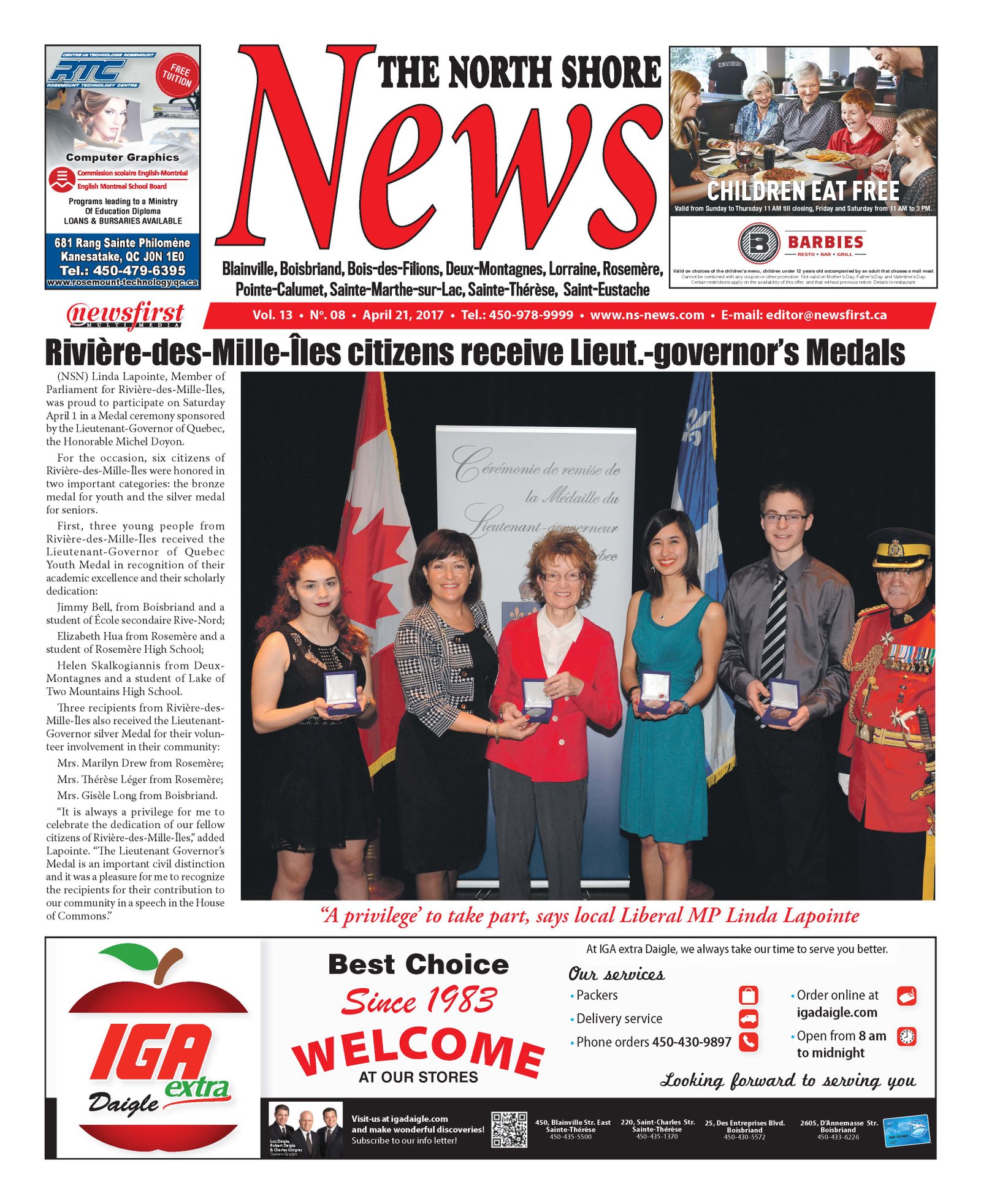 Front page image of the North Shore News Volume 13-8