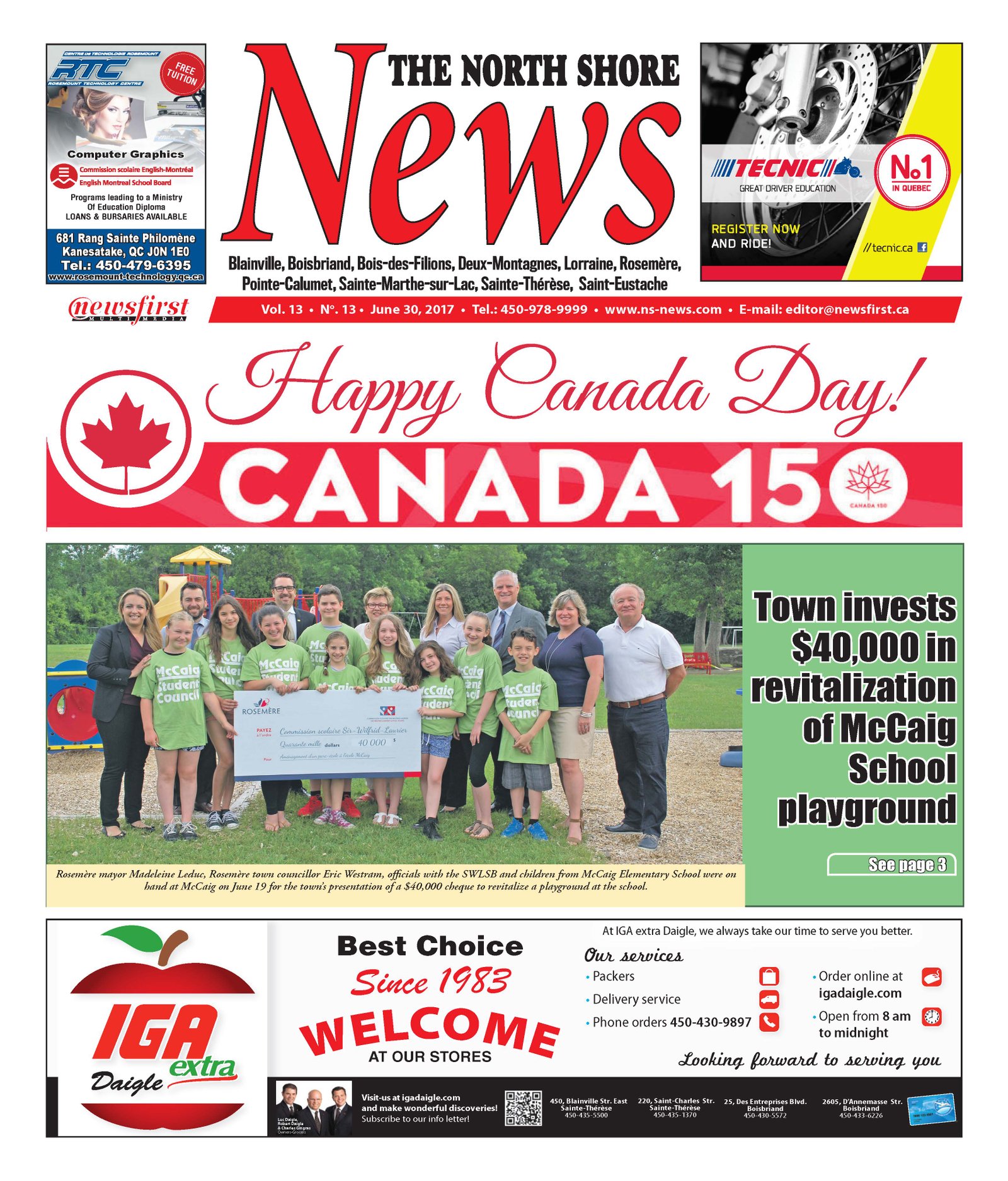 Front page image of the North Shore News Volume 13-13