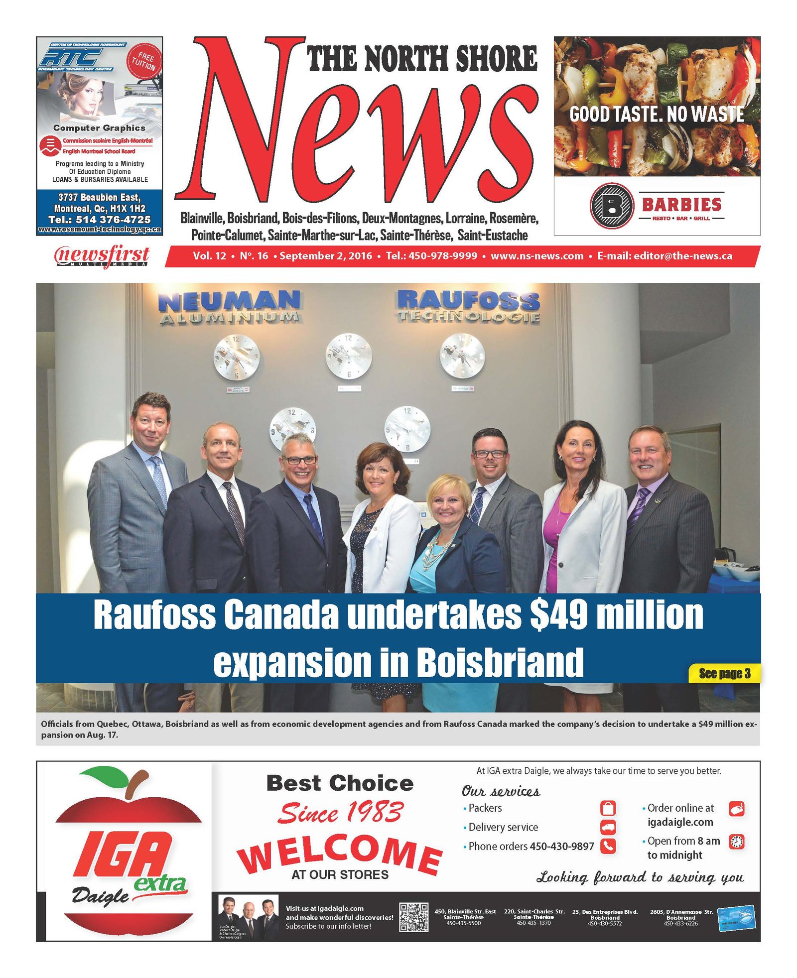 Front page image of the North Shore News Volume 12-16