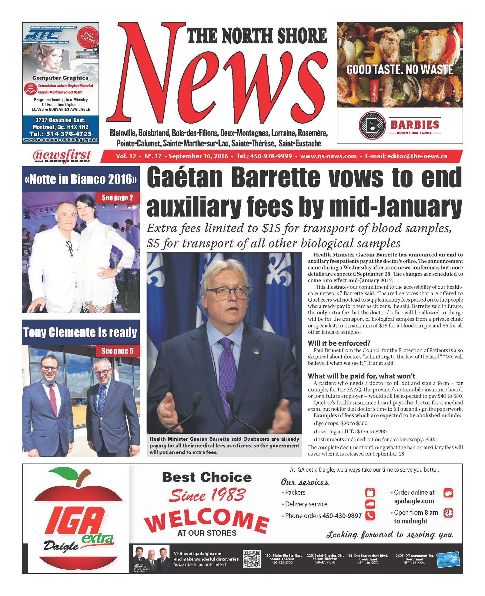 Front page image of the North Shore News Volume 12-17