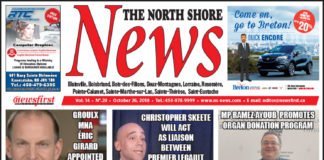 Front page image of the North Shore News 14-20.