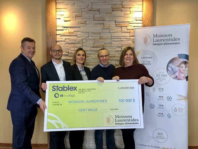 Stablex donates $100,000 to Moisson Laurentides Stablex donates $100,000 to Moisson Laurentides