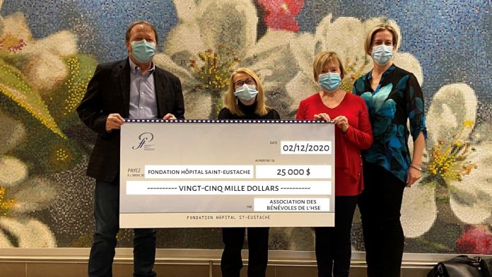The Saint-Eustache Hospital Center Volunteers Association donates $ 25,000 to the Saint-Eustache Hospital Foundation
