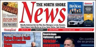 Front page of The North Shore News.