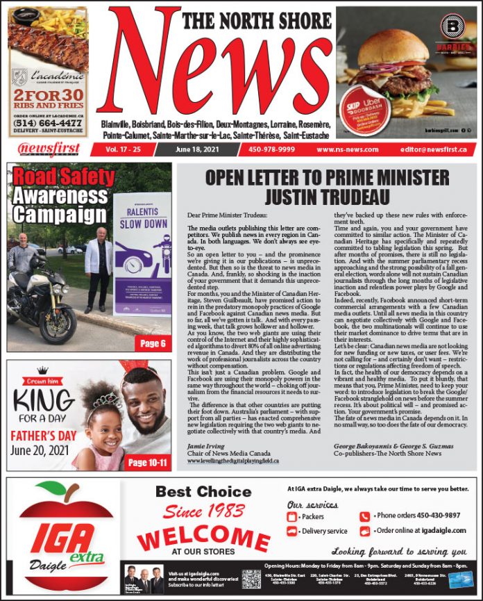 North Shore News 17-25 Front page of The North Shore News.