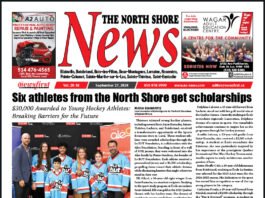 Front page of The North Shore News.