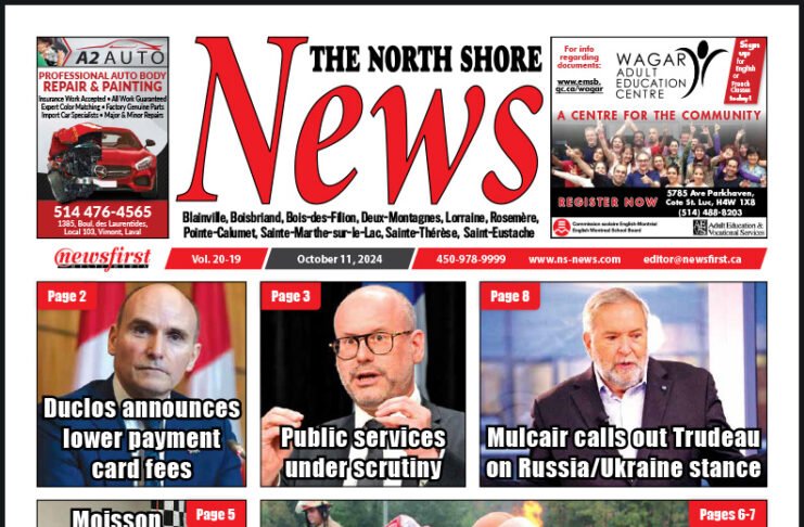 Front page of The North Shore News.