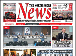 Front page of The North Shore News.